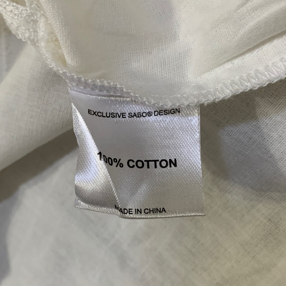 SABO Amelia Women’s White Blouse Geometric Cutouts Size XS - Picture 7 of 7